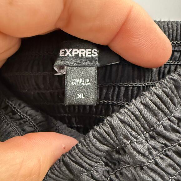 Express Square Neck Long Sleeve Smocked Poplin Romper women’s size XL - Picture 8 of 8